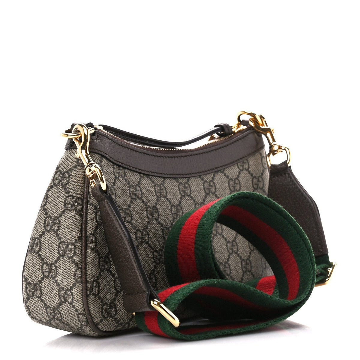 GG Supreme Monogram Textured Dollar Calfskin Web Small Ophidia GG Handbag Beige Ebony New Acero product image 3, provided