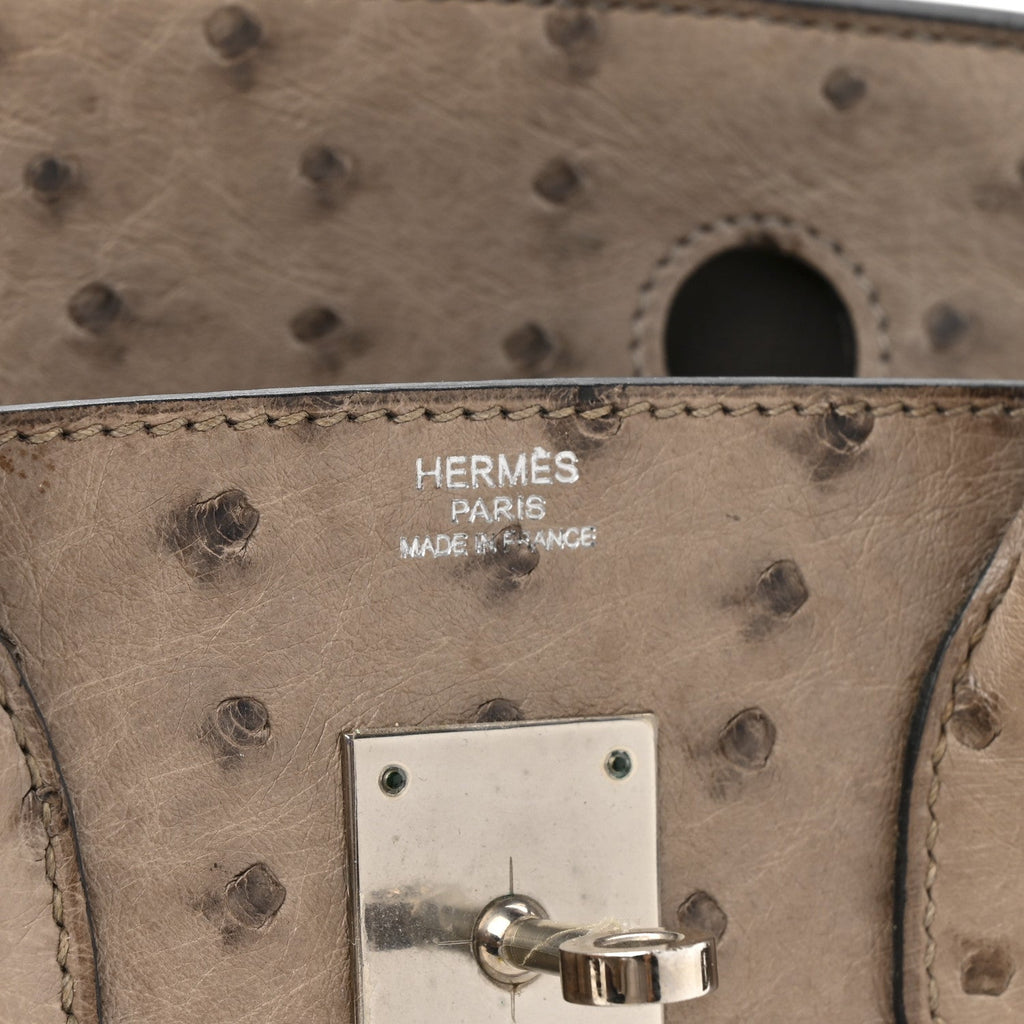 Ostrich Birkin 30 Mousse product image 6, provided for visual reference and product detail review