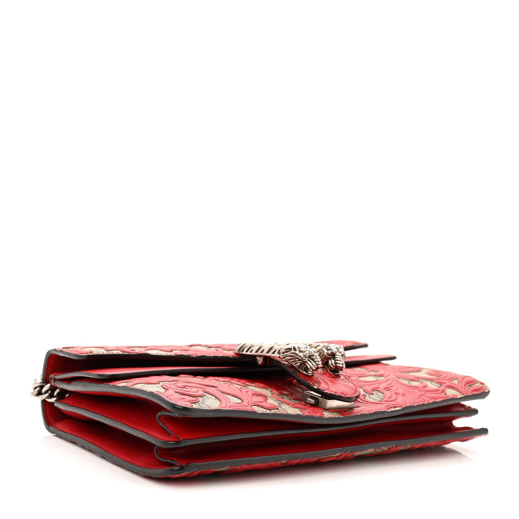 GG Supreme Monogram Arabesque Dionysus Shoulder Bag Hibiscus Red product image 4, provided for visual reference and product