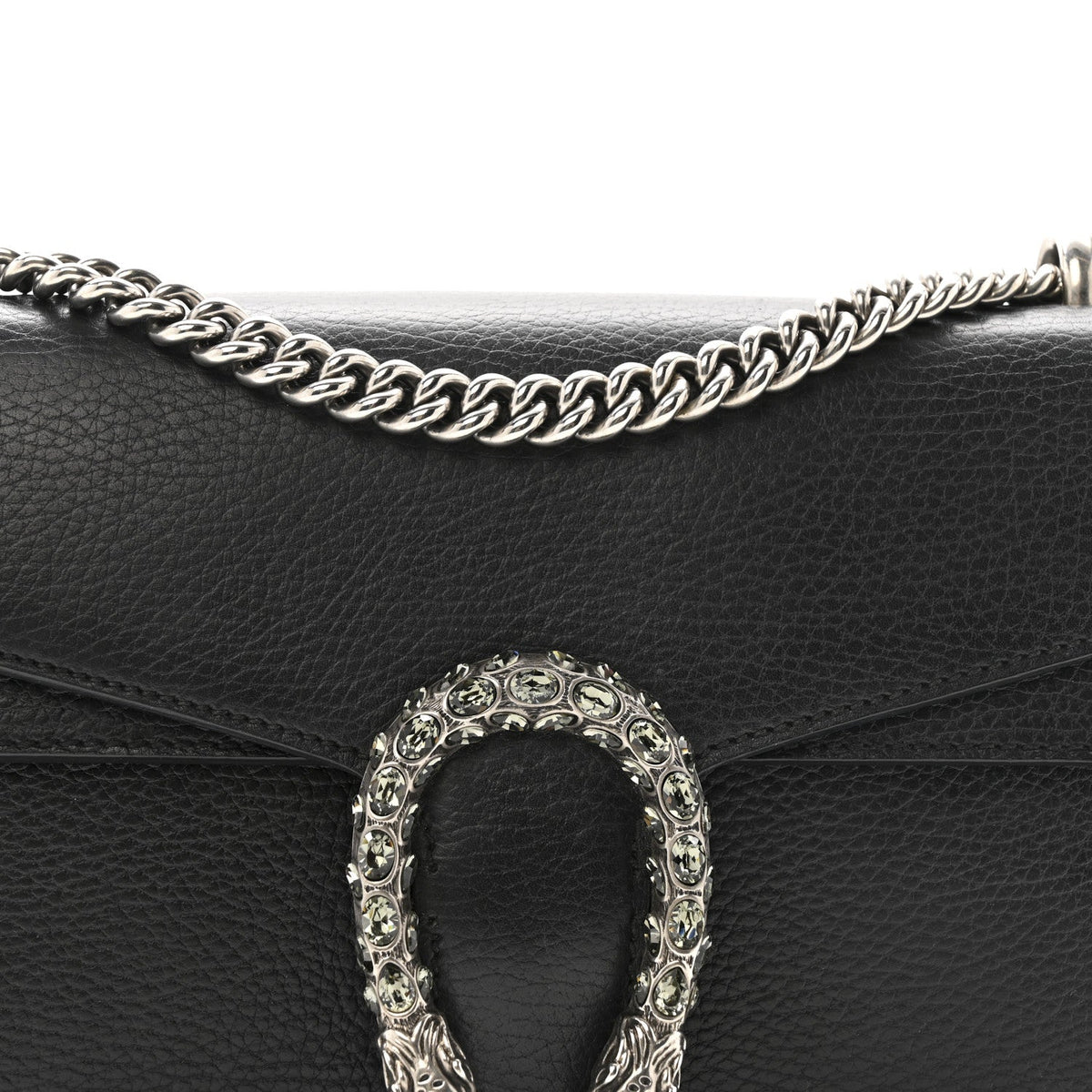 Pebbled Calfskin Small Dionysus Shoulder Bag Black product image 9, provided for visual reference and product detail review