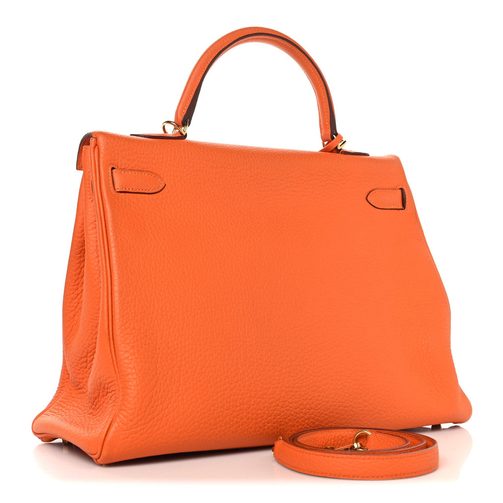 Taurillon Clemence Kelly Retourne 35 Orange product image 3, provided for visual reference and product detail review