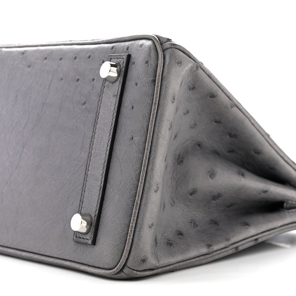 Ostrich Birkin 25 Gris Agate product image 10, provided for visual reference and product detail review
