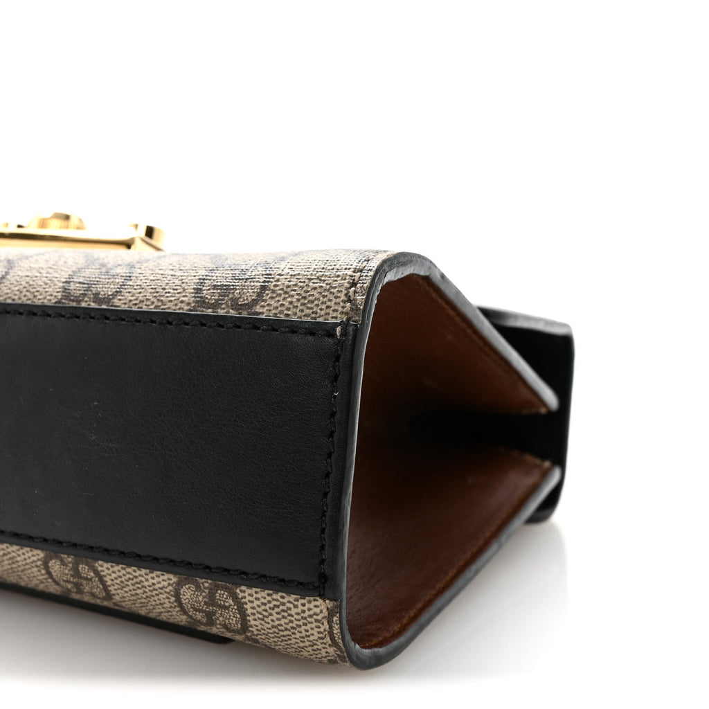 GG Supreme Monogram Calfskin Small Padlock Shoulder Bag Beige Black Cuir product image 10, provided for visual reference and