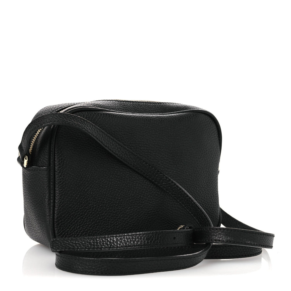 Pebbled Calfskin Small Soho Disco Bag Black product image 3, provided for visual reference and product detail review