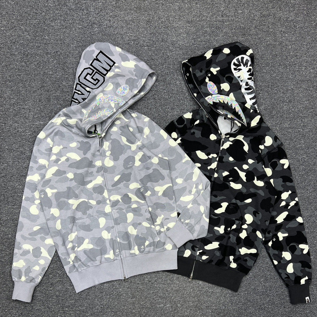 Bape Hoodie Zip-Up Cardigan Iridescent Glow Hoodie product image 1, provided for visual reference and product detail review