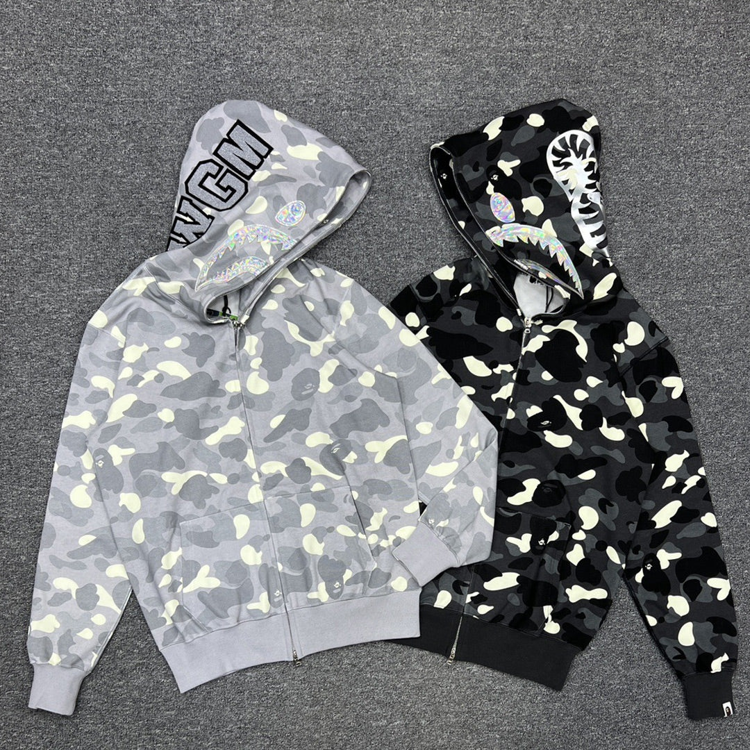 Bape Hoodie Zip-Up Cardigan Iridescent Glow Hoodie product image 1, provided for visual reference and product detail review