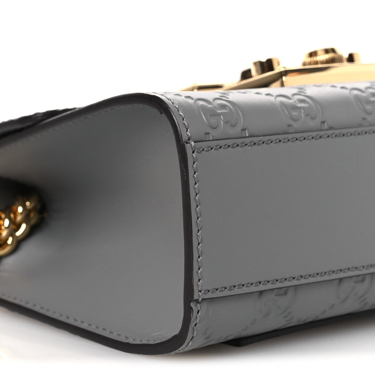 Guccissima Small Padlock Shoulder Bag Grey product image 8, provided for visual reference and product detail review