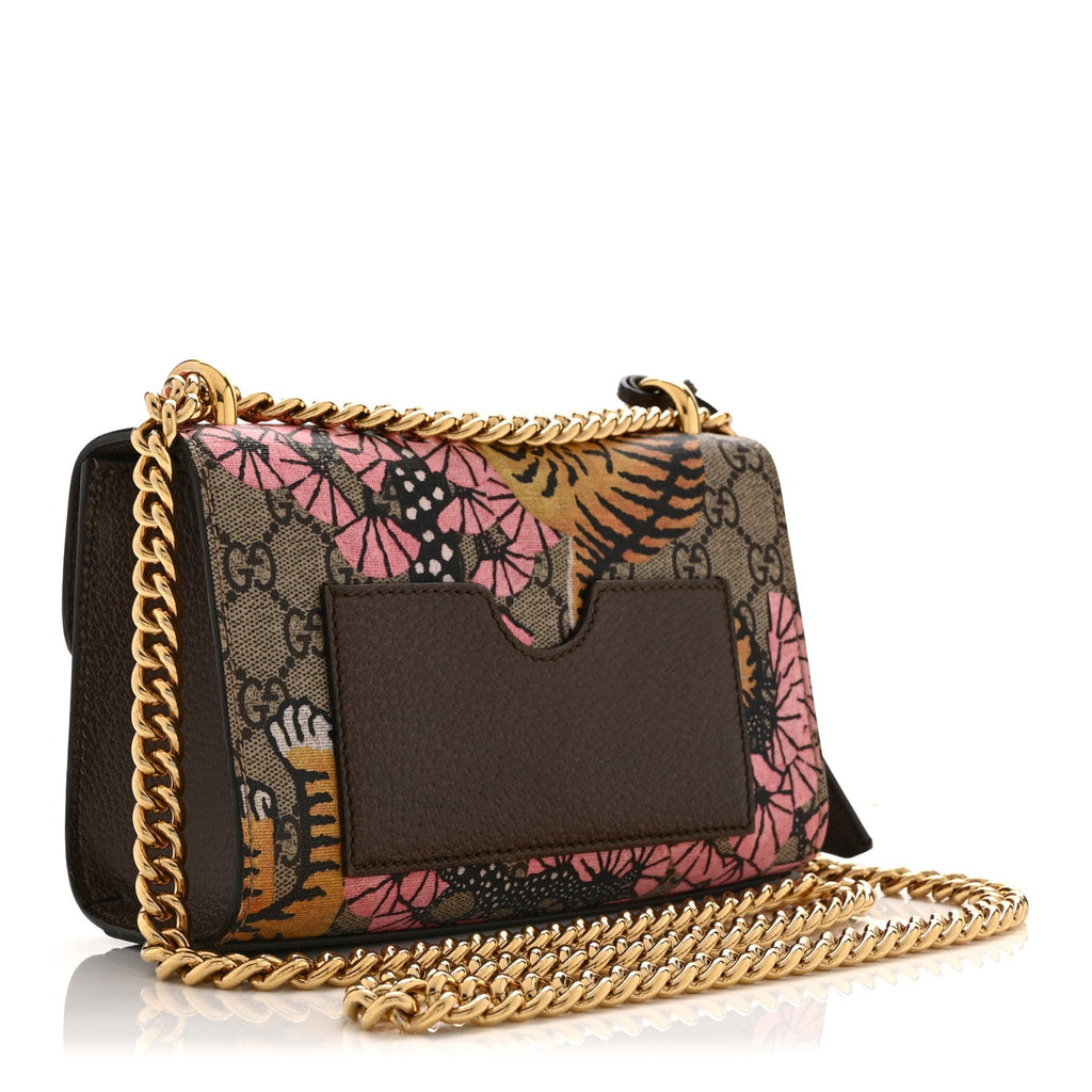 GG Supreme Monogram Bengal Small Padlock Shoulder Bag Beige Pink product image 3, provided for visual reference and product