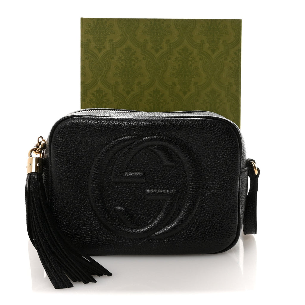 Pebbled Calfskin Small Soho Disco Bag Black product image 11, provided for visual reference and product detail review