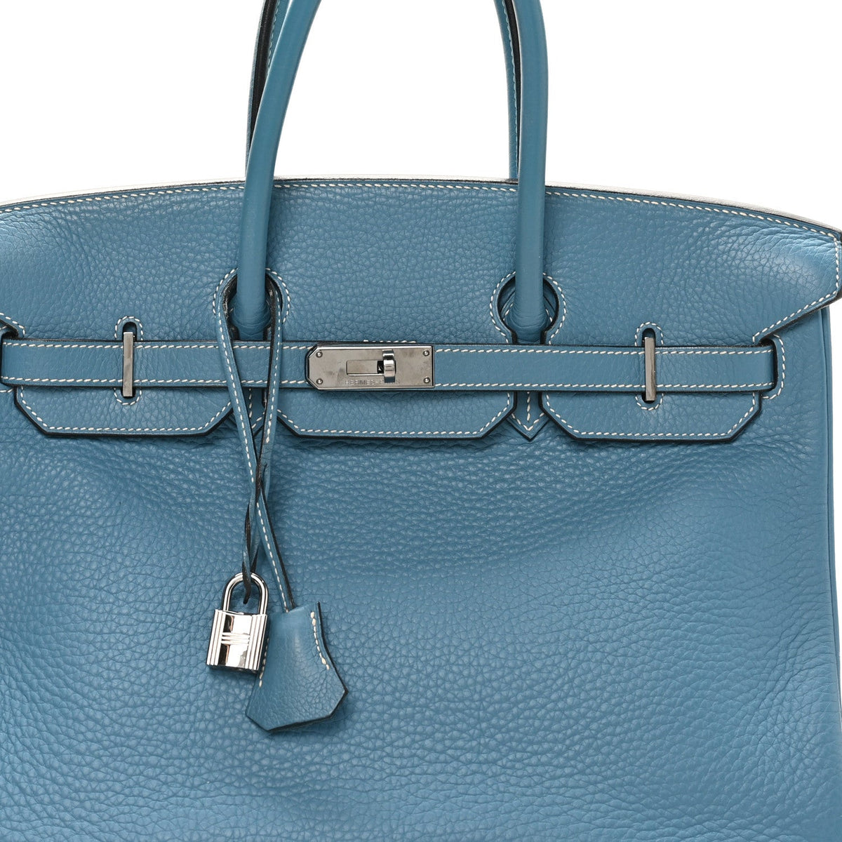 Taurillon Clemence Birkin 35 Blue Jean product image 8, provided for visual reference and product detail review