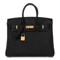 Togo Birkin 25 Black product image 1, provided for visual reference and product detail review