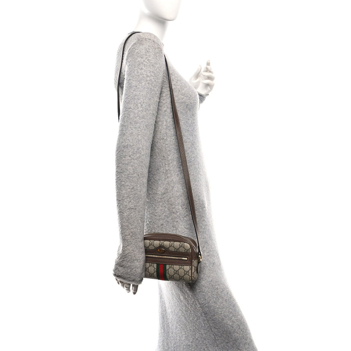 GG Supreme Monogram Web Mini Ophidia Shoulder Bag Brown product image 2, provided for visual reference and product detail