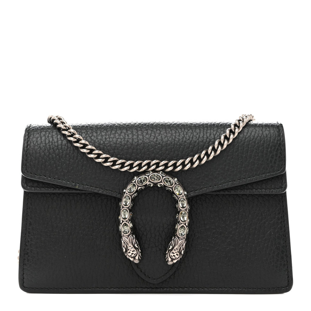 Dollar Calfskin Crystal Super Mini Dionysus Shoulder Bag Black product image 1, provided for visual reference and product