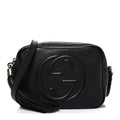Pebbled Calfskin Small Soho Disco Bag Black product image 1, provided for visual reference and product detail review