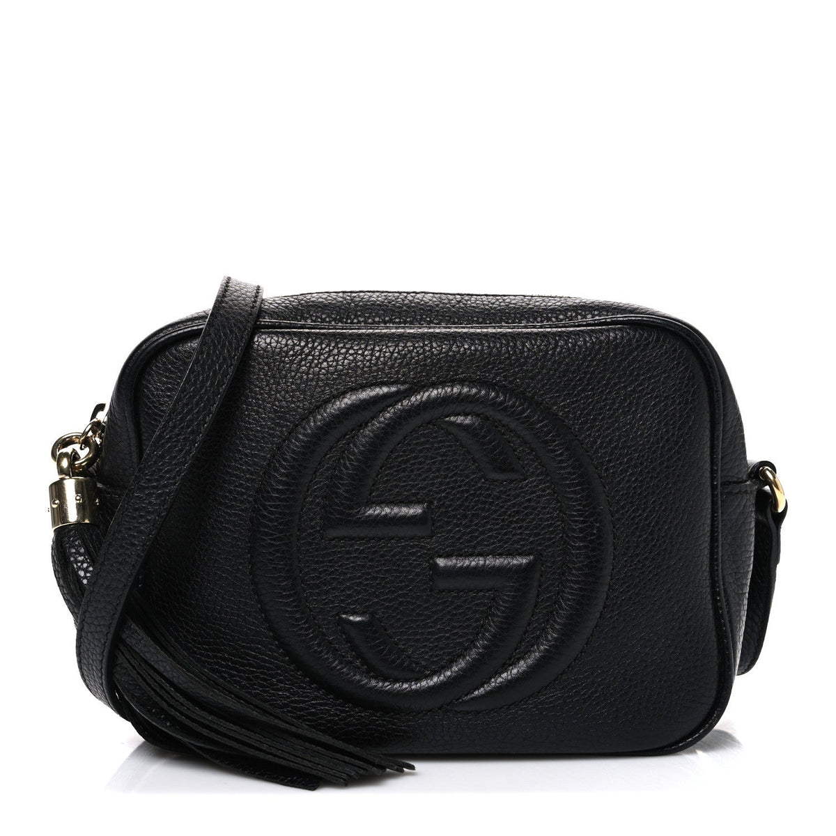 Pebbled Calfskin Small Soho Disco Bag Black product image 1, provided for visual reference and product detail review