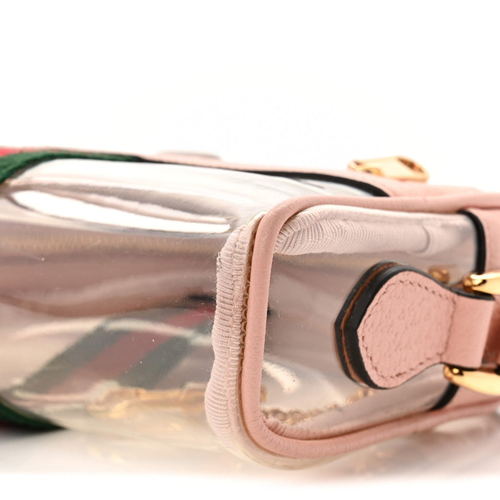 Vinyl Web Mini Ophidia Transparent Shoulder Bag Perfect Pink product image 28, provided for visual reference and product