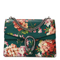 Calfskin Blooms Print Medium Dionysus Shoulder Bag Bright Emerald Multicolor product image 1, provided for visual reference