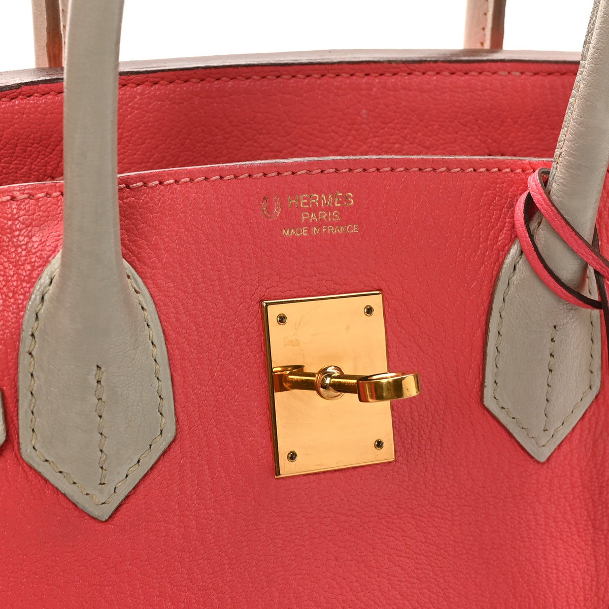 Chevre Mysore Horseshoe Birkin 30 Rose Lipstick Gris Perle product image 6, provided for visual reference and product detail