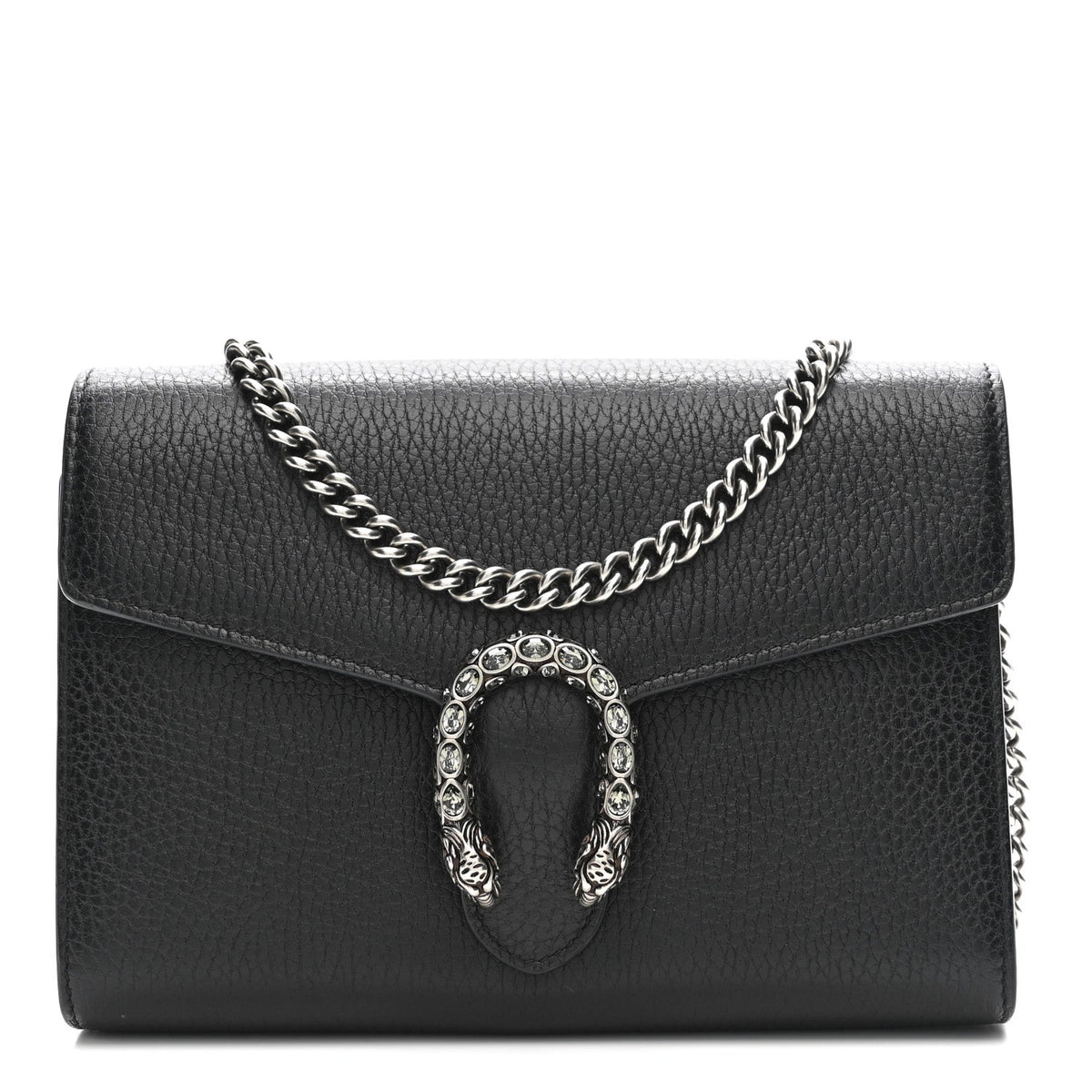 Calfskin Mini Dionysus Chain Wallet Black product image 1, provided for visual reference and product detail review