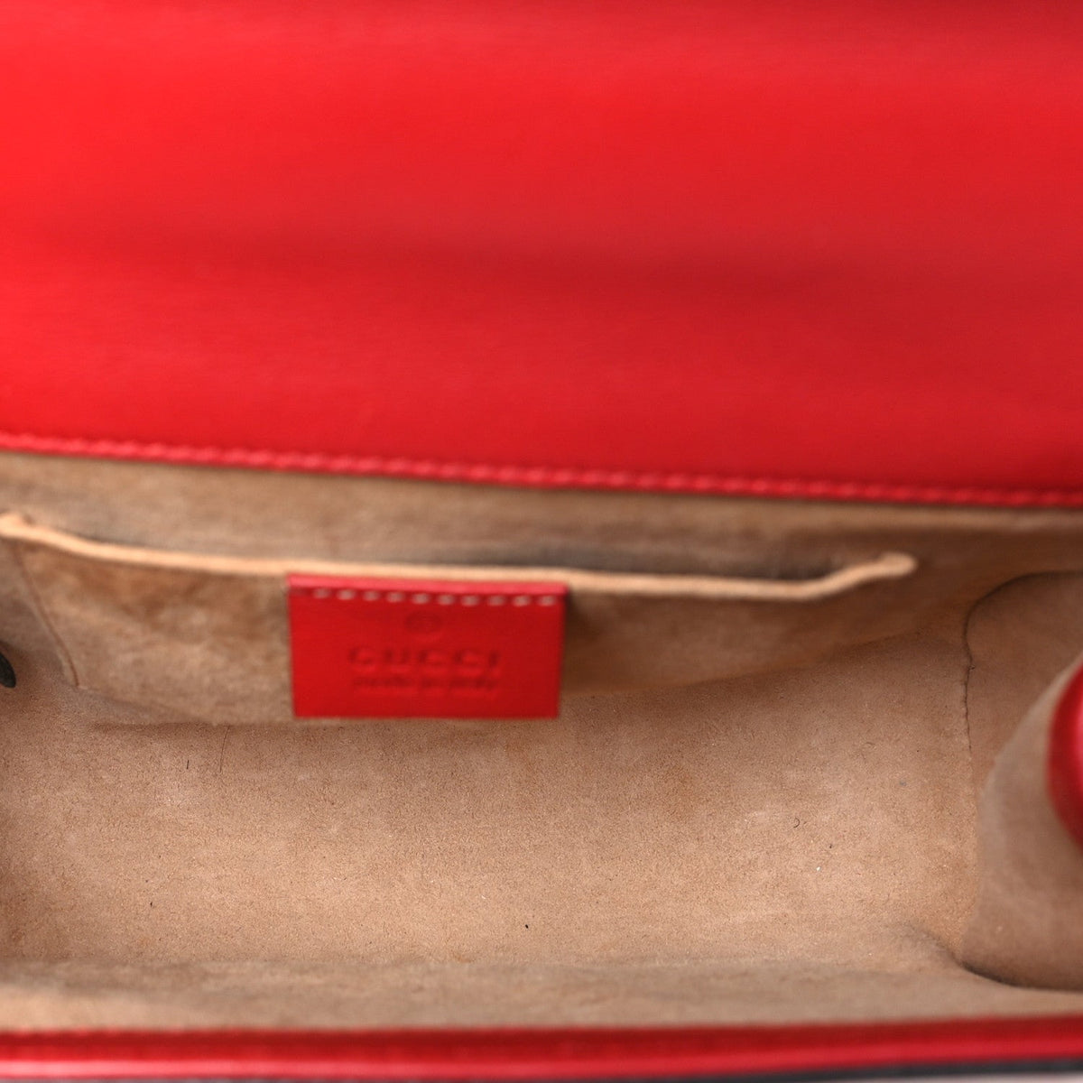 Calfskin Studded Small Padlock Shoulder Bag Hibiscus Red product image 5, provided for visual reference and product detail