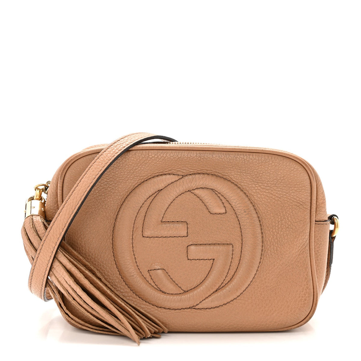 Pebbled Calfskin Small Soho Disco Bag Camelia product image 1, provided for visual reference and product detail review