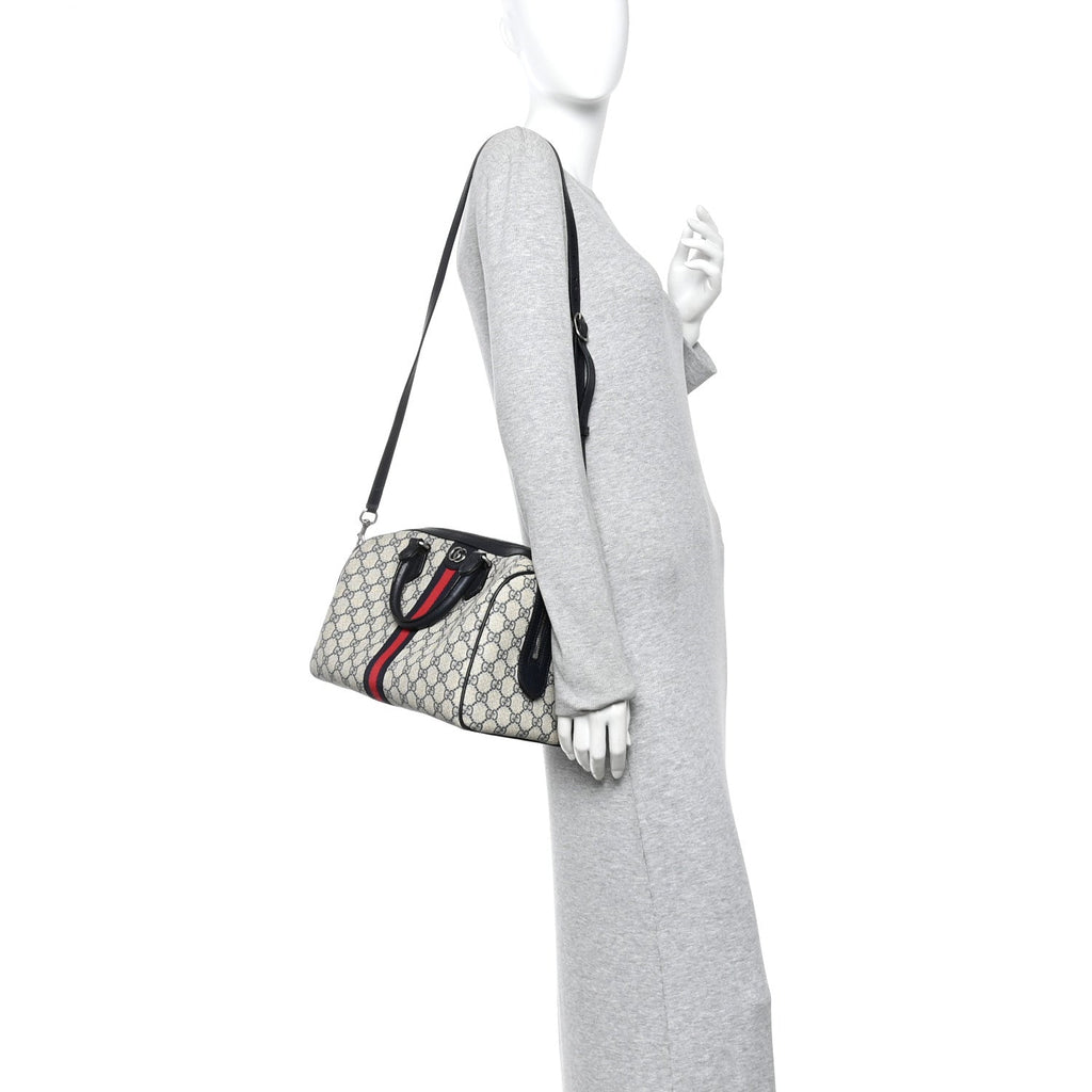 GG Supreme Monogram Web Medium Ophidia Top Handle Bag Beige Blue product image 2, provided for visual reference and product