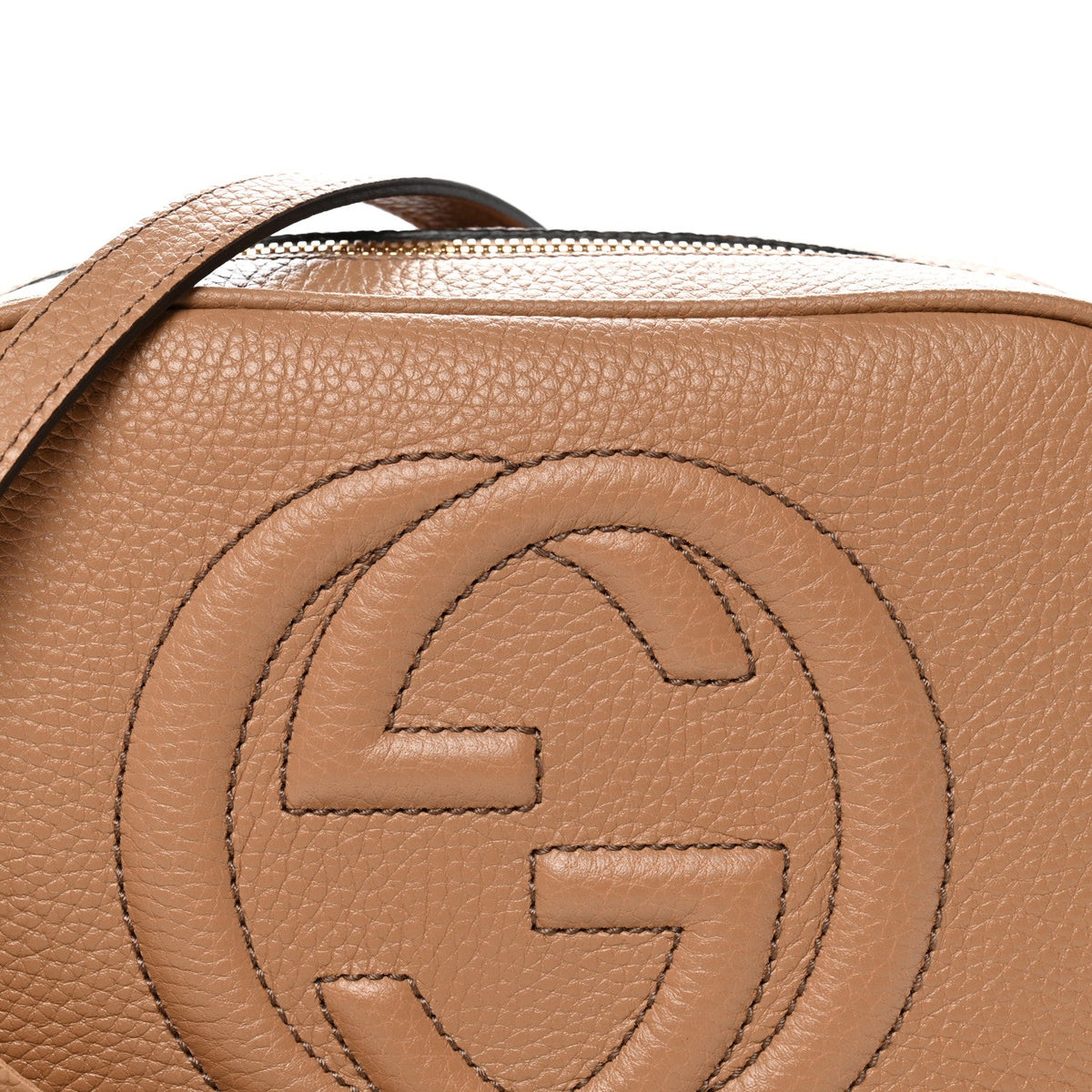 Pebbled Calfskin Small Soho Disco Bag Camelia product image 8, provided for visual reference and product detail review