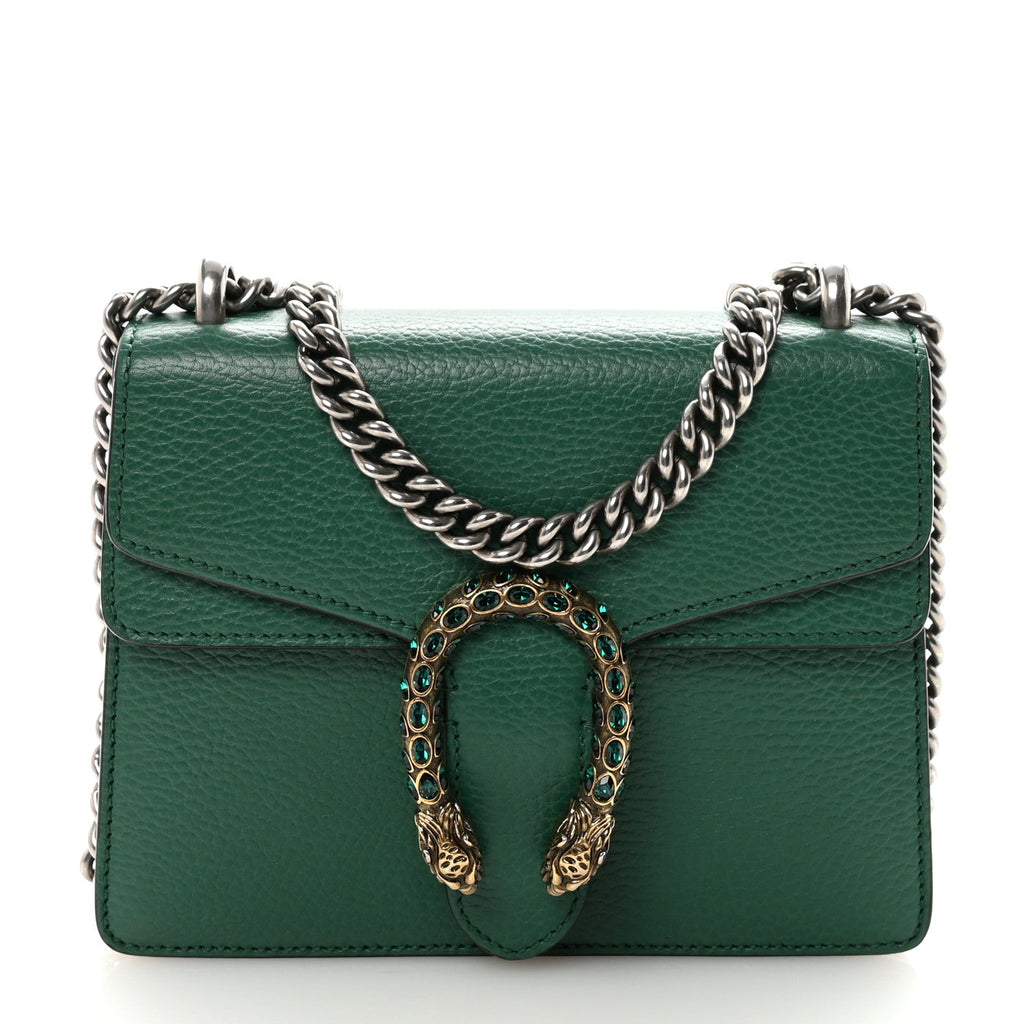 Calfskin Mini Dionysus Shoulder Bag Emerald product image 1, provided for visual reference and product detail review