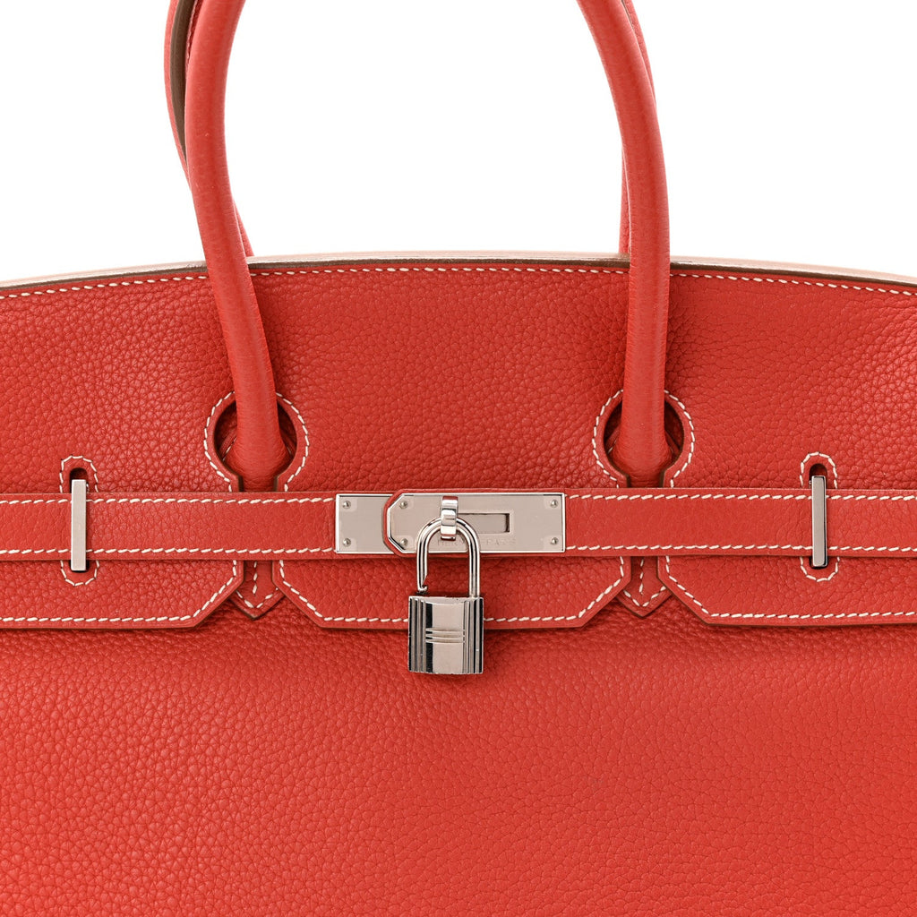Taurillon Clemence Eclat Birkin 35 Sanguine White product image 8, provided for visual reference and product detail review