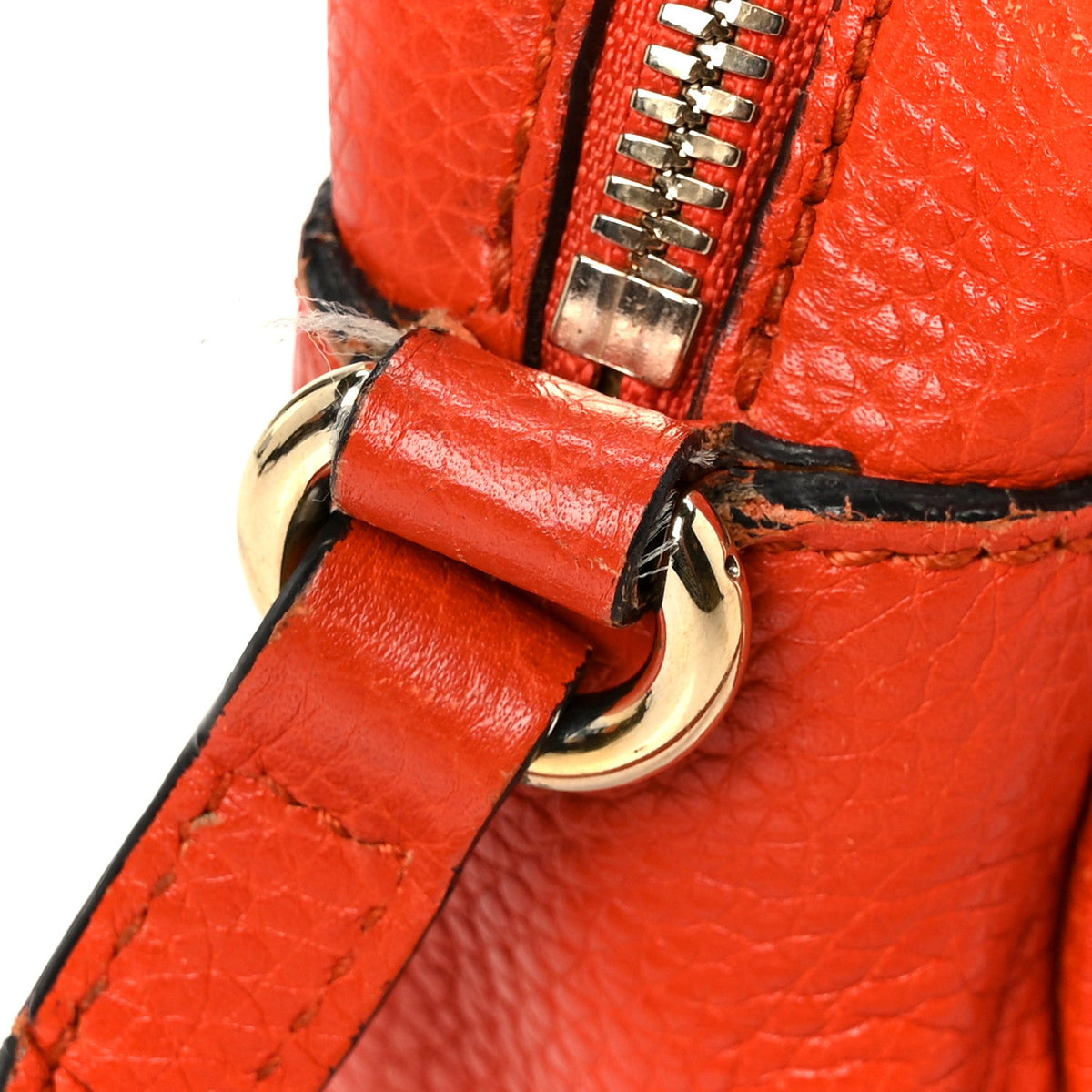 Pebbled Calfskin Small Soho Disco Bag Sun Orange product image 15, provided for visual reference and product detail review