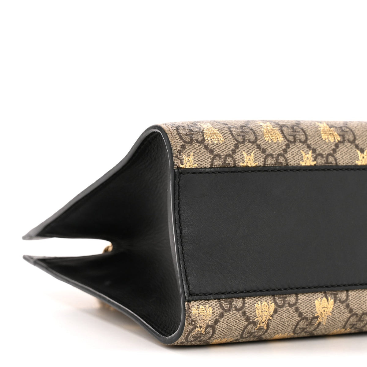 GG Supreme Monogram Bees Small Padlock Tote Beige Oro Black product image 9, provided for visual reference and product
