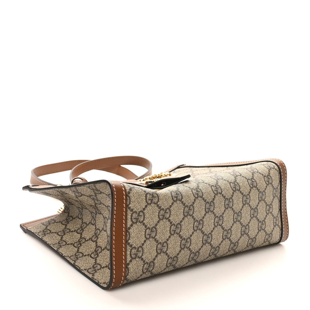 GG Supreme Monogram Calfskin Small Padlock Tote Beige Ebony Tuscany product image 4, provided for visual reference and