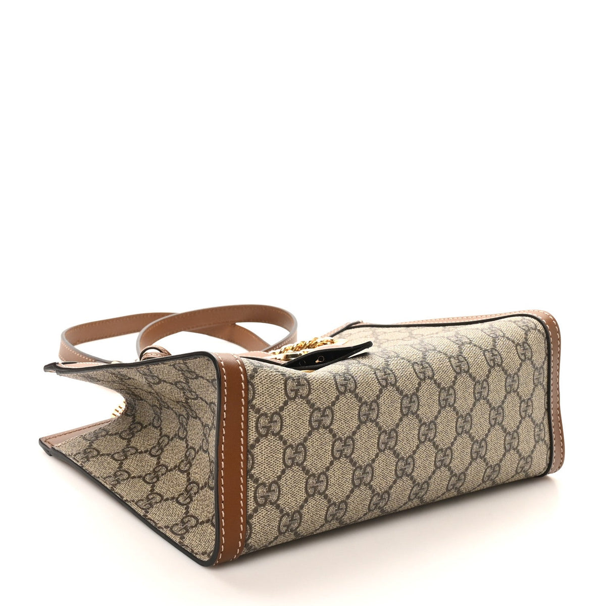 GG Supreme Monogram Calfskin Small Padlock Tote Beige Ebony Tuscany product image 4, provided for visual reference and