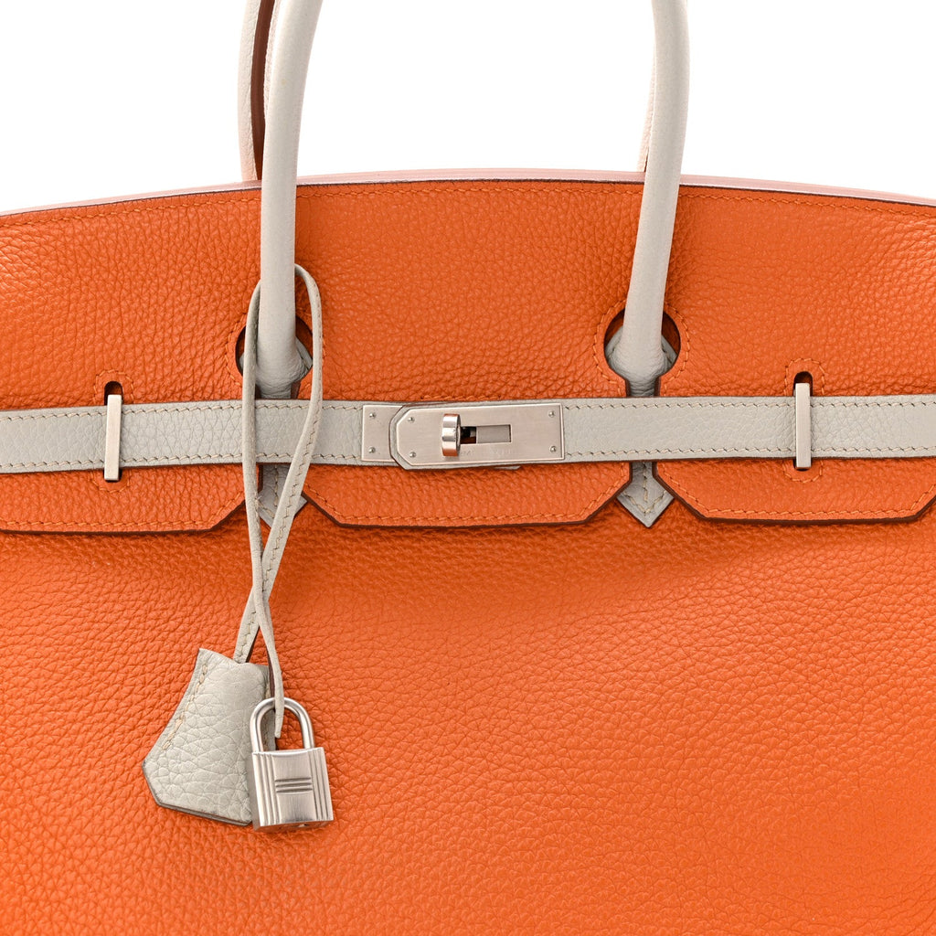Togo Horseshoe Birkin 35 Orange Gris Perle product image 8, provided for visual reference and product detail review