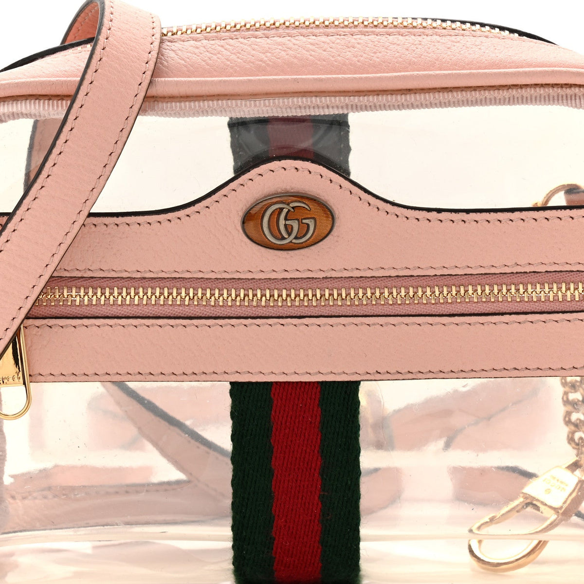 Vinyl Web Mini Ophidia Transparent Shoulder Bag Perfect Pink product image 20, provided for visual reference and product