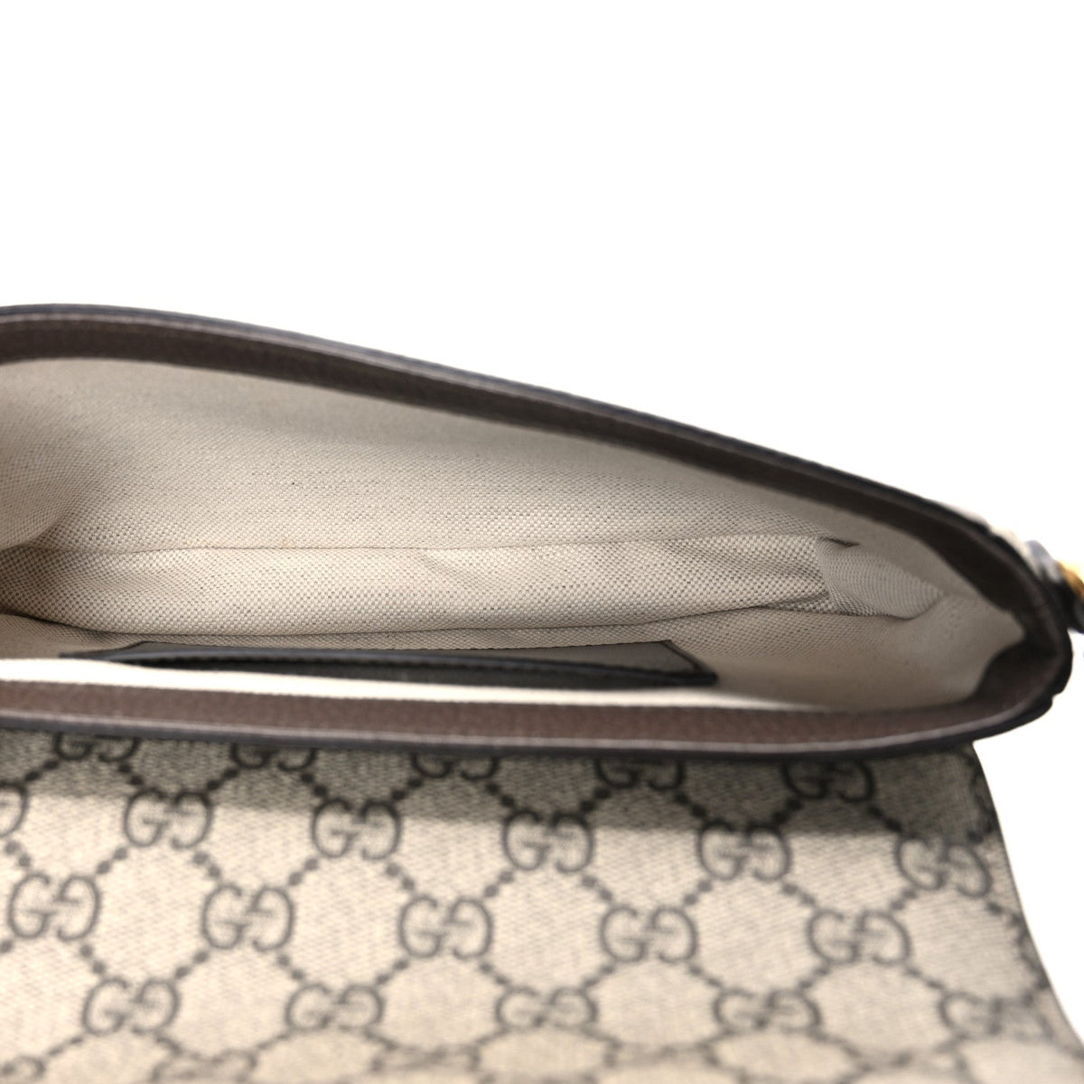 GG Supreme Monogram Textured Dollar Calfskin Web Mini Ophidia Envelope Shoulder Bag Beige Ebony New Acero product image 5,