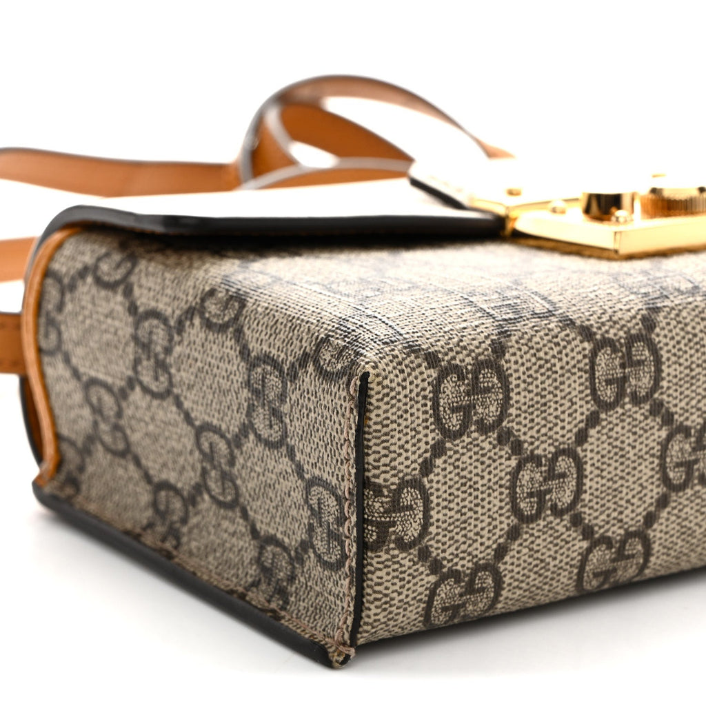 GG Supreme Monogram New Sakai Calfskin Mini Padlock Top Handle Shoulder Bag Beige Ebony Mystic White Sun Oil product image