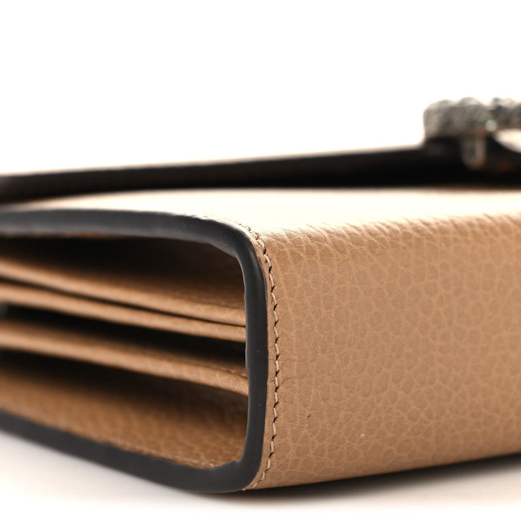 Dollar Calfskin Crystal Mini Dionysus Chain Wallet Natural Tan Black Diamond product image 9, provided for visual reference