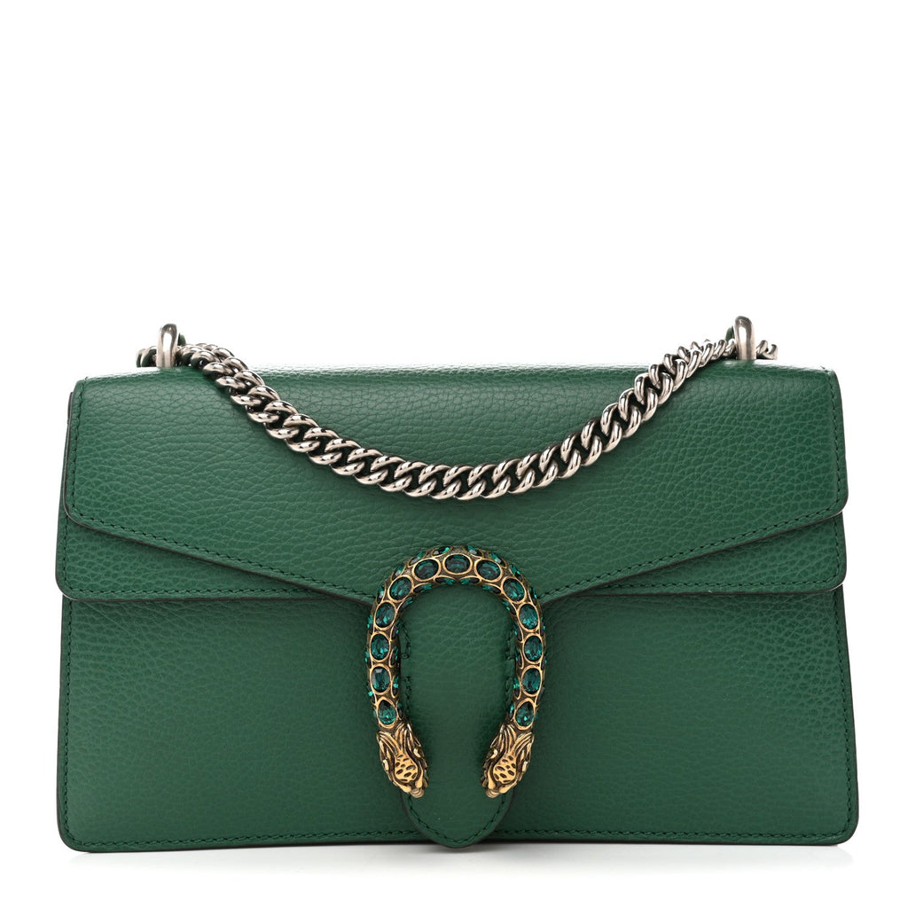 Dollar Calfskin Crystal Small Dionysus Shoulder Bag Emerald product image 1, provided for visual reference and product