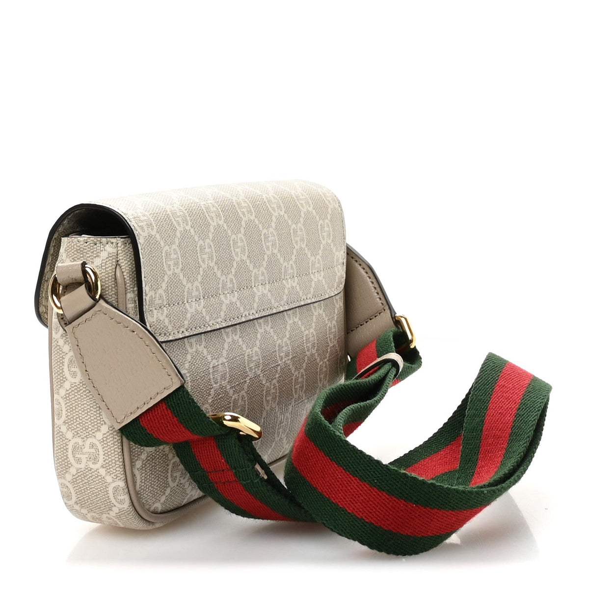 GG Supreme Monogram Textured Dollar Calfskin Web Mini Ophidia Envelope Shoulder Bag Beige Mystic White Oatmeal product image