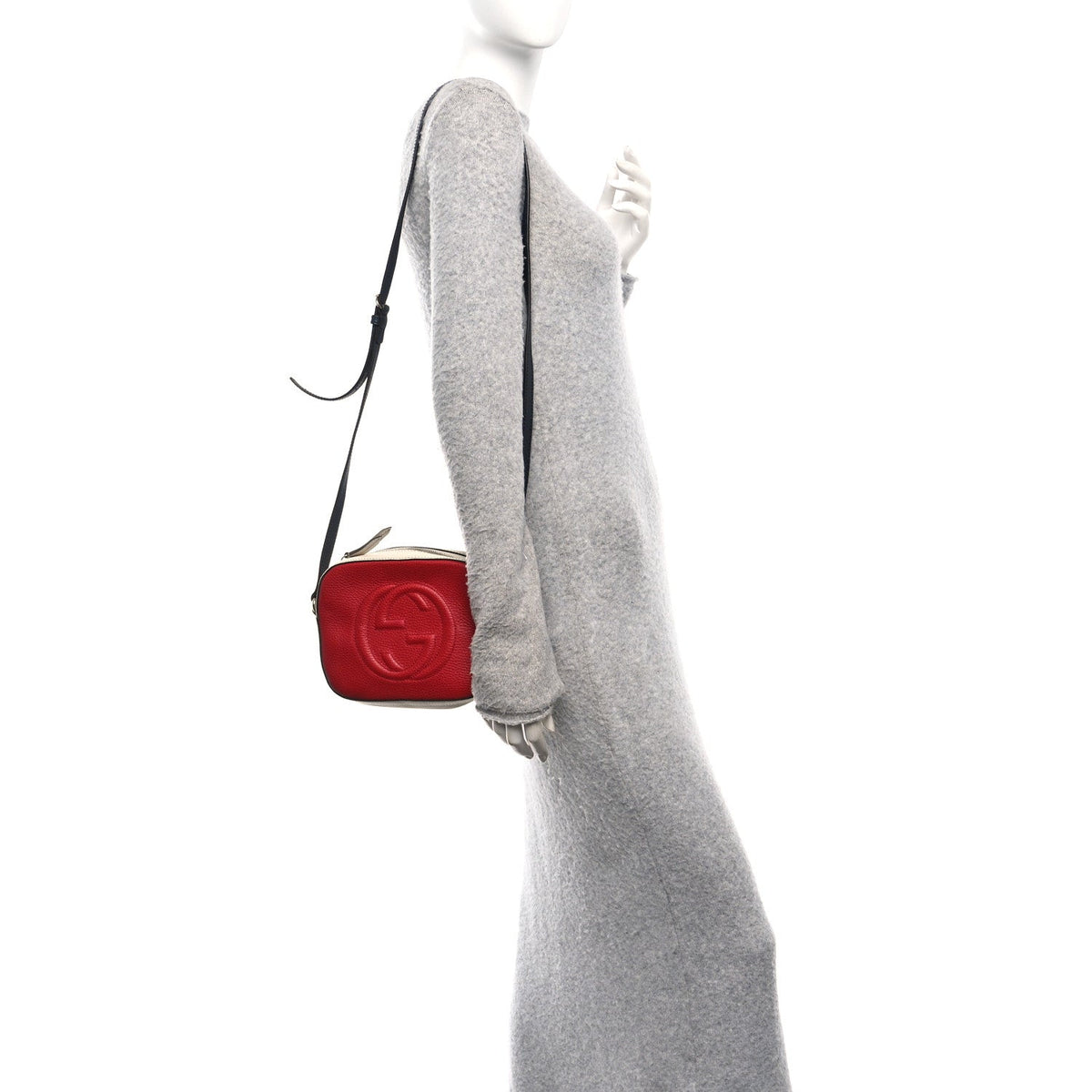 Dollar Calfskin Small Soho Disco Bag Hibiscus Red Mystic White Blue product image 2, provided for visual reference and