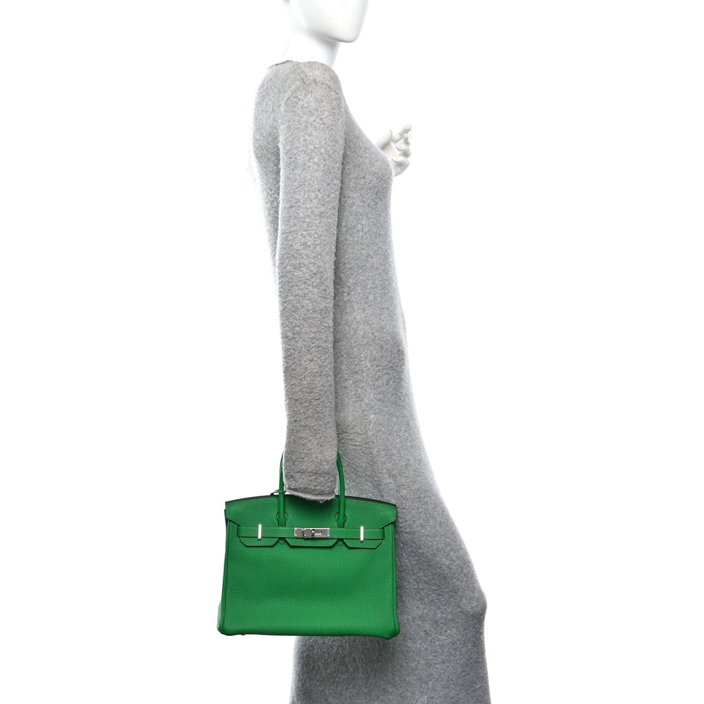 Taurillon Clemence Birkin 30 Menthe product image 2, provided for visual reference and product detail review
