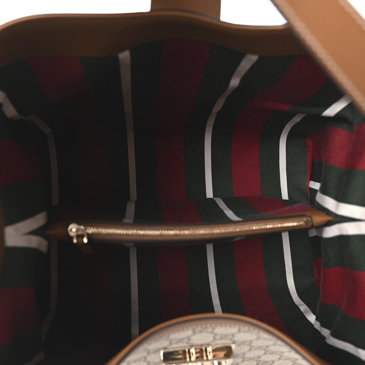 GG Icon Monogram Padlock Shoulder Bag Beige Dark Brown product image 5, provided for visual reference and product detail