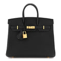 Togo Birkin 25 Black product image 1, provided for visual reference and product detail review
