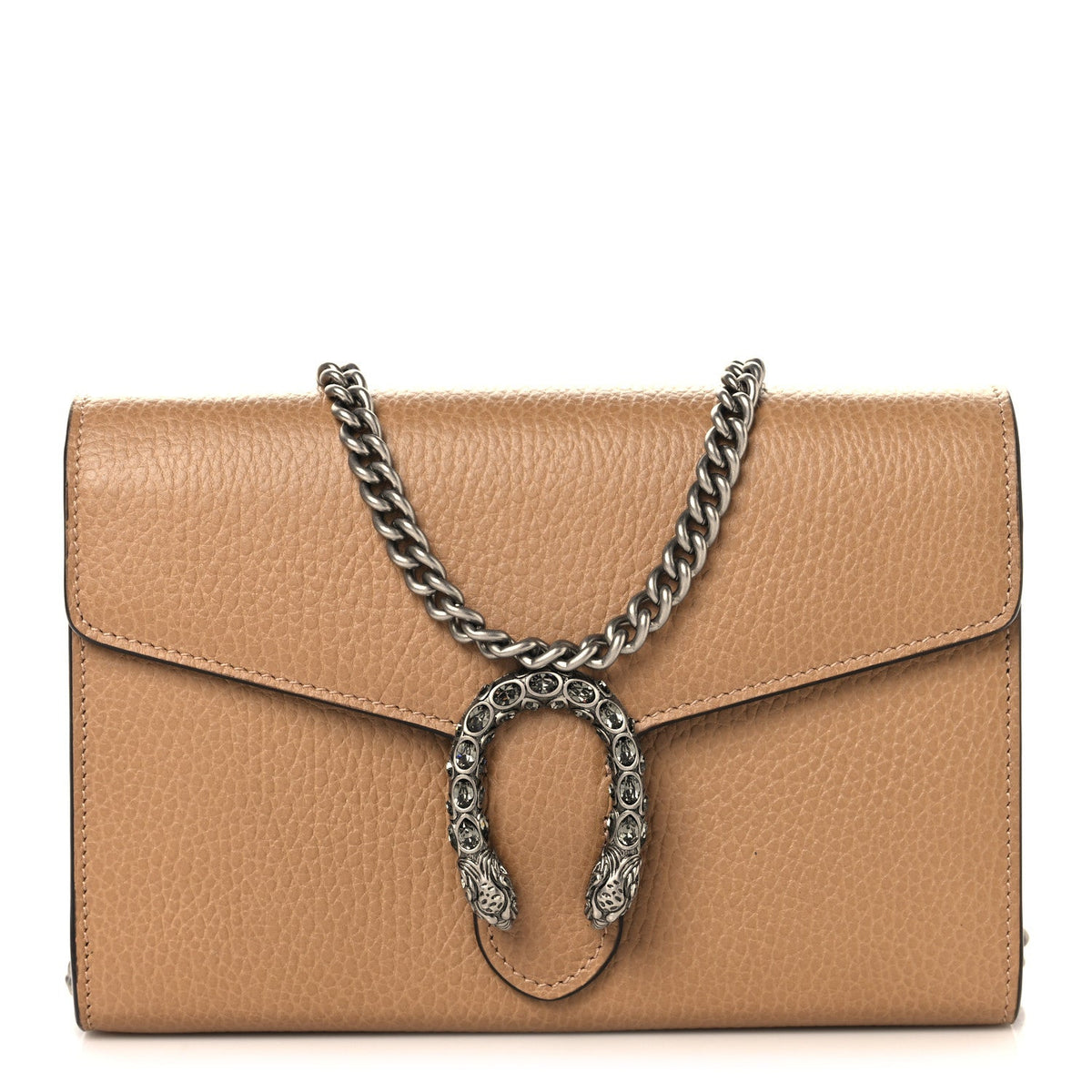 Dollar Calfskin Crystal Mini Dionysus Chain Wallet Natural Tan Black Diamond product image 1, provided for visual reference