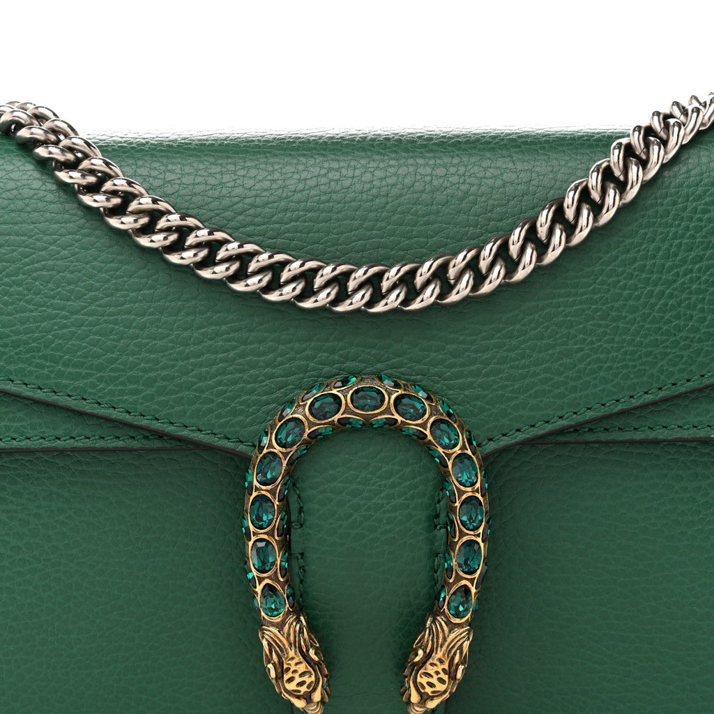 Dollar Calfskin Crystal Small Dionysus Shoulder Bag Emerald product image 8, provided for visual reference and product