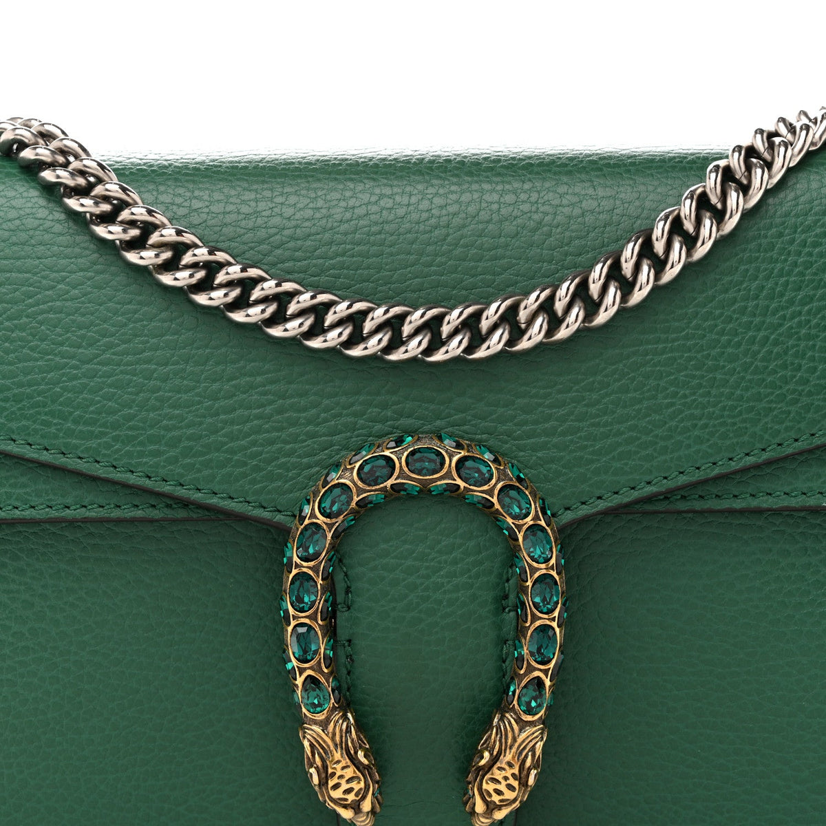 Dollar Calfskin Crystal Small Dionysus Shoulder Bag Emerald product image 8, provided for visual reference and product