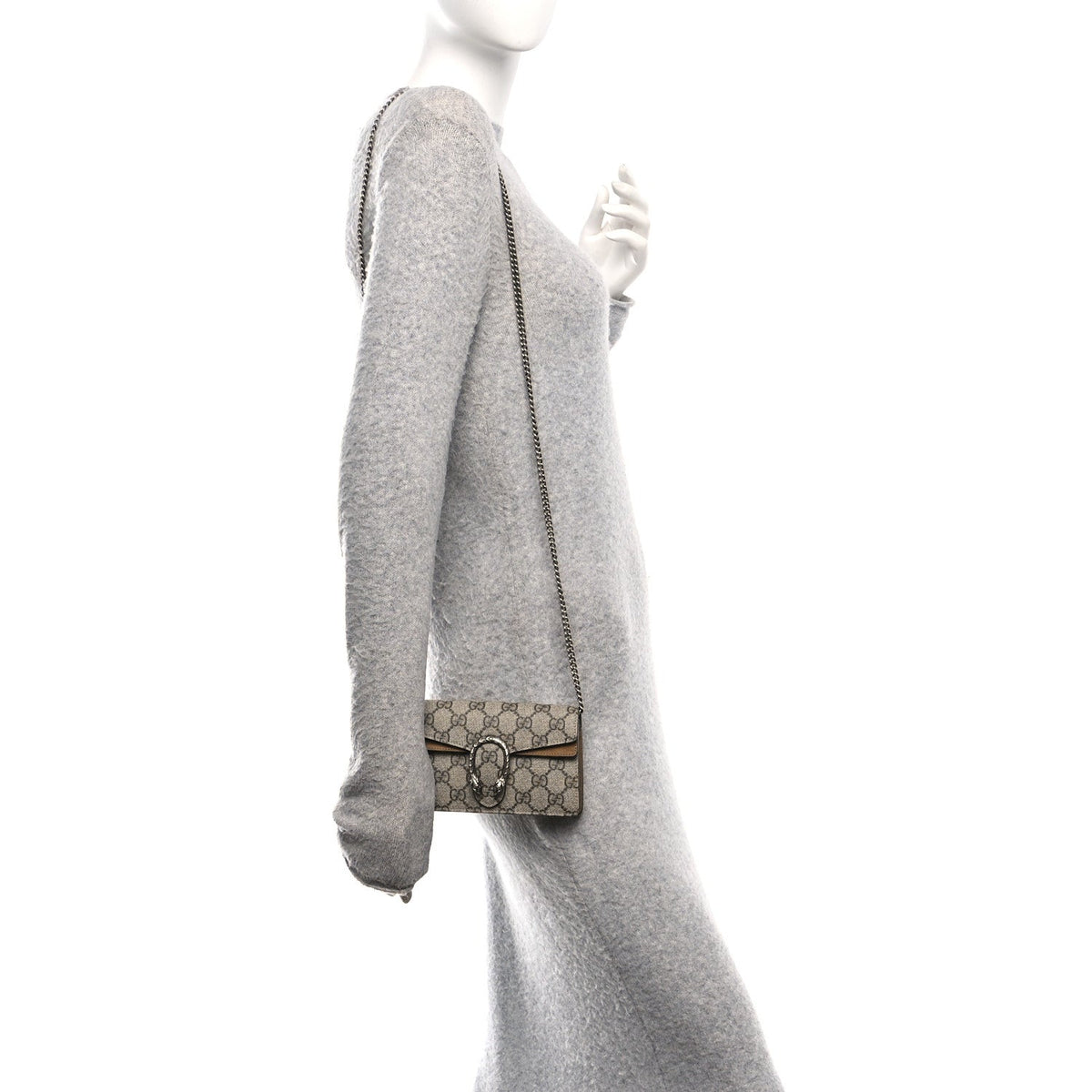 GG Supreme Monogram Super Mini Dionysus Shoulder Bag Taupe product image 2, provided for visual reference and product detail