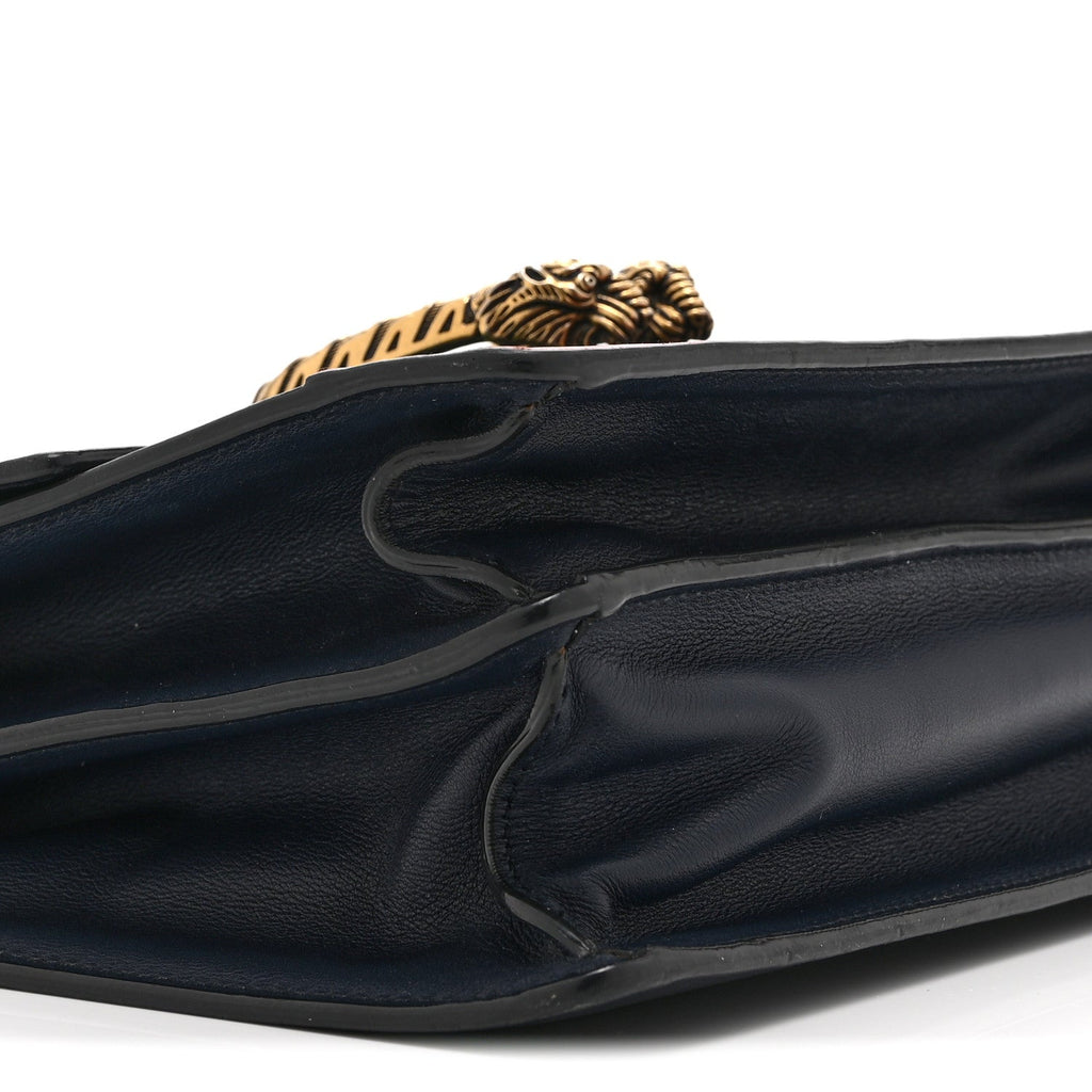 Moon Calfskin Bamboo Web Medium Dionysus Top Handle Bag Blue Emerald Hibiscus Red product image 9, provided for visual