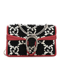 Tweed GG Monogram Super Mini Dionysus Shoulder Bag Black White Romantic Cherry product image 1, provided for visual